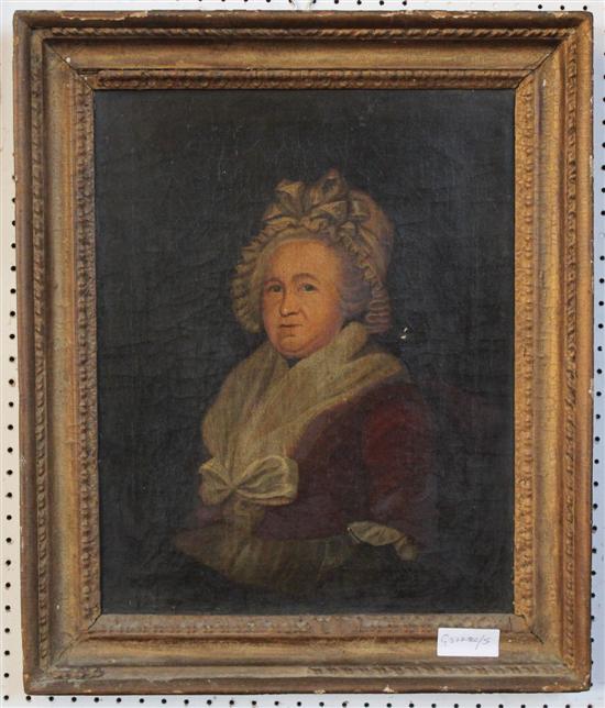 19C oil on canvas - portrait of an elderly lady